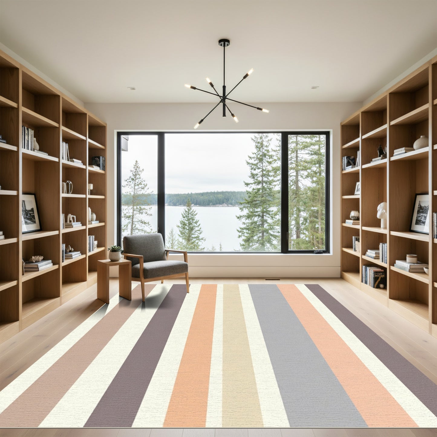 Pastel Color Block Striped Rug