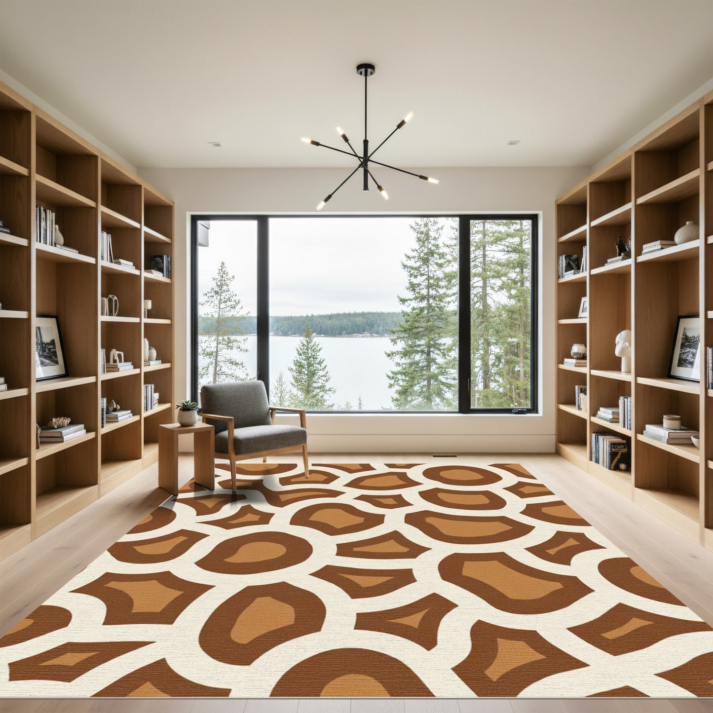 Brown and Cream Giraffe Spots Rug