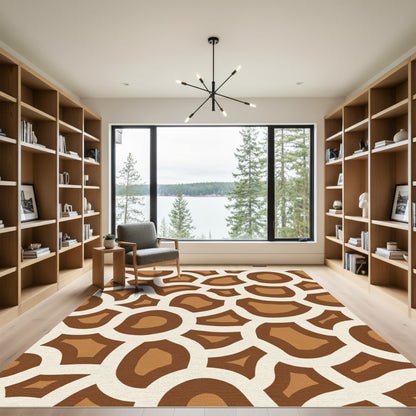 Brown and Cream Giraffe Spots Rug