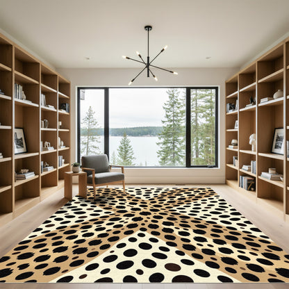 Radiant Cheetah Spot Abstract Swirl Rug