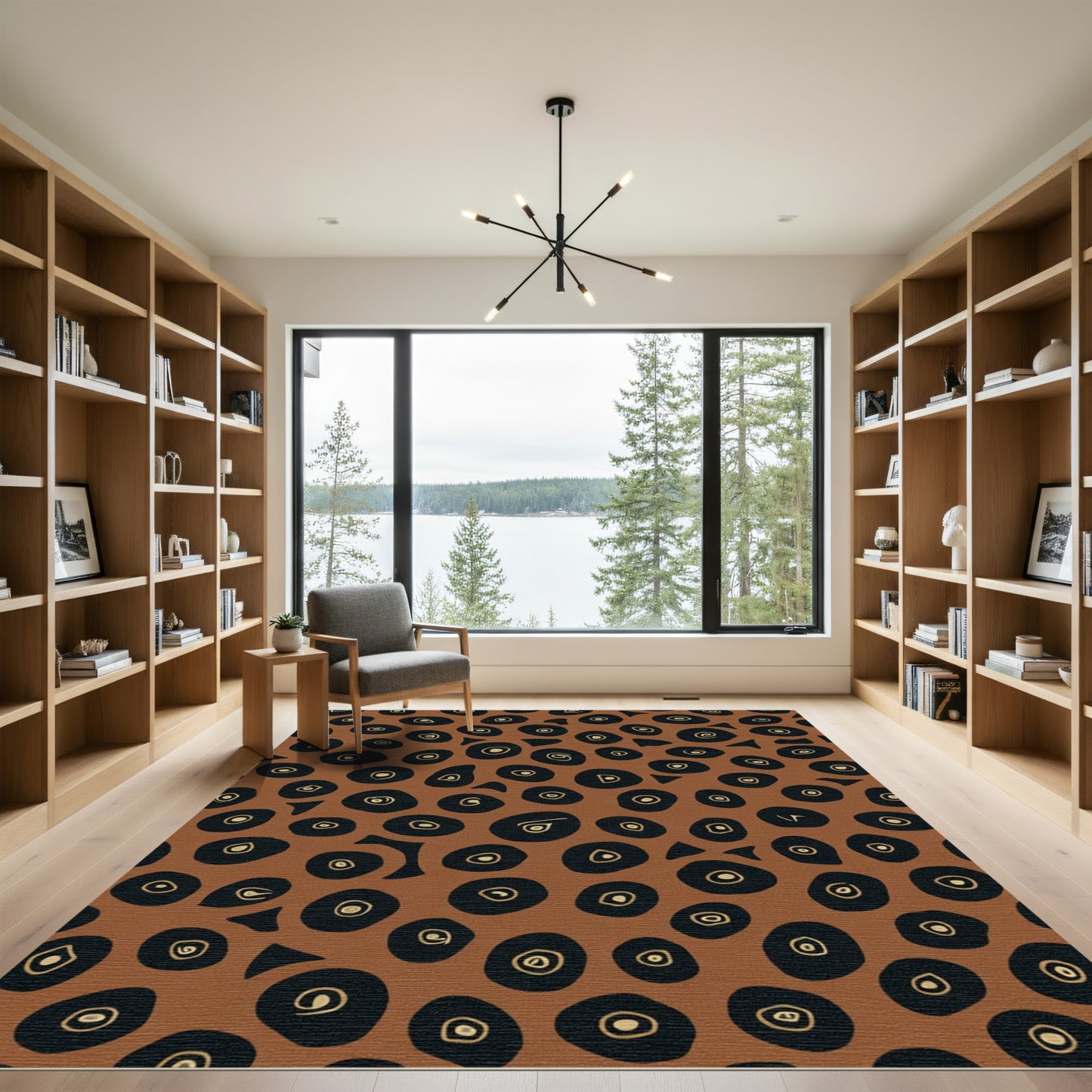 Brown Black Eyeball Spot Rug