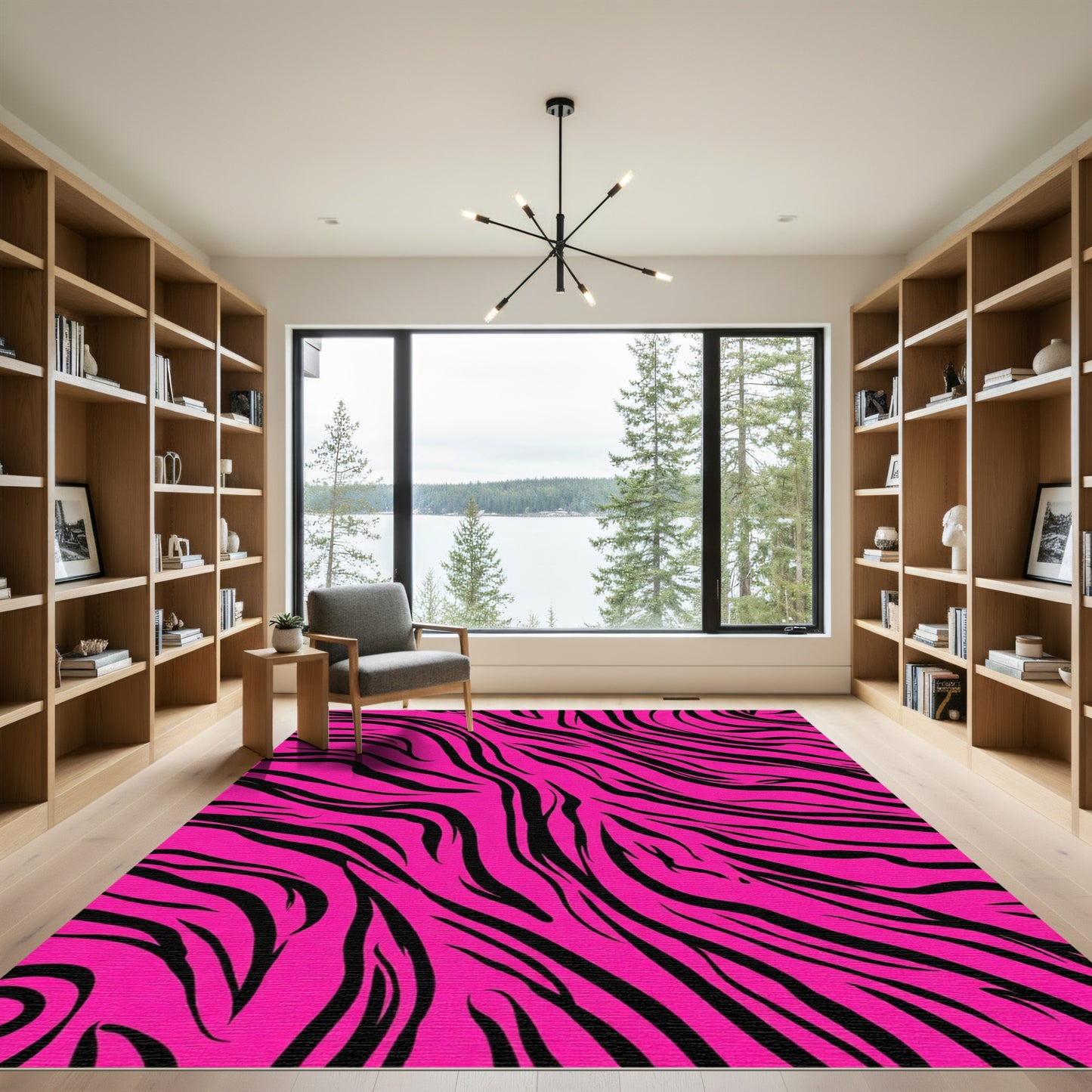Hot Pink Zebra Stripe Aura Rug