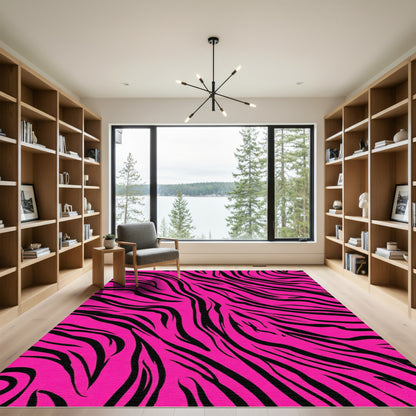 Hot Pink Zebra Stripe Aura Rug