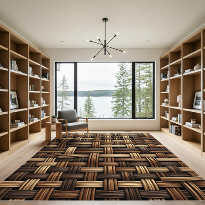 Earthy Tones Woven Texture Rug