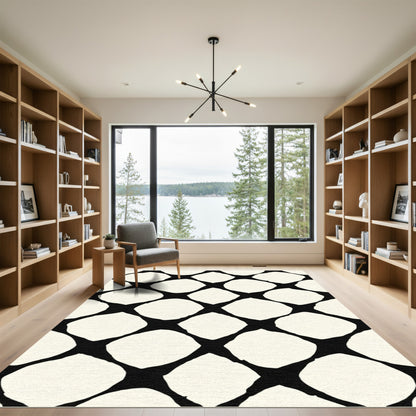 Black Cream Diamond Stripe Rug