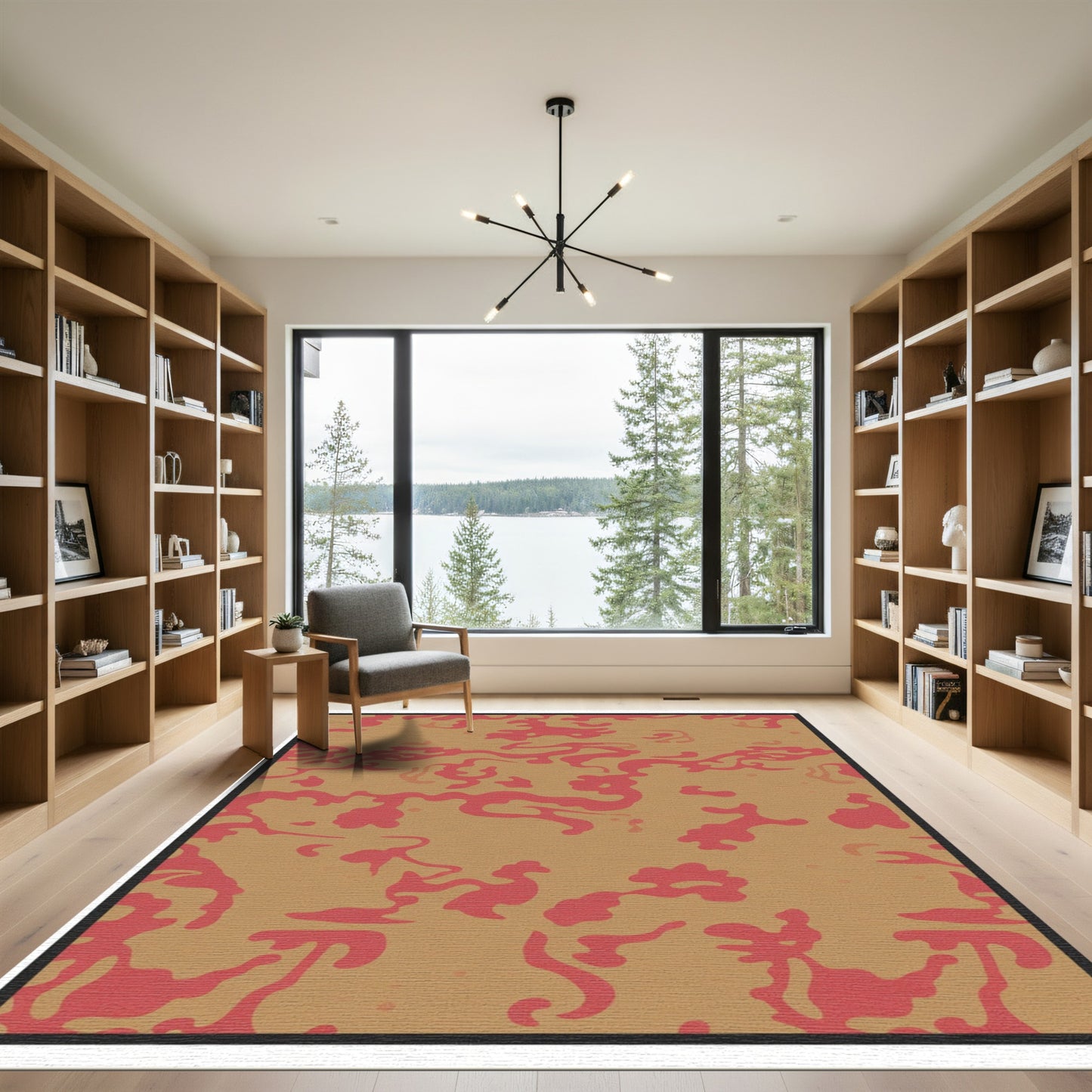 Terracotta Red Organic Swirls Rug