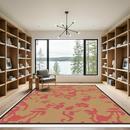 Terracotta Red Organic Swirls Rug