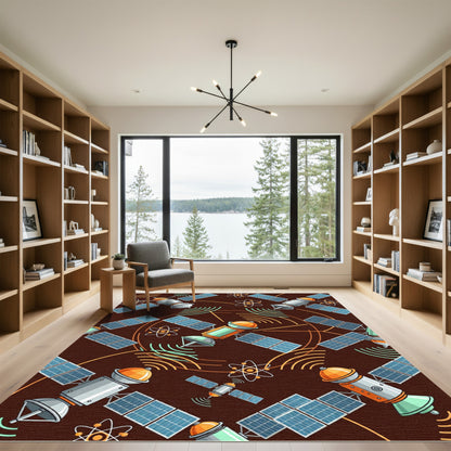 SciFi Satellites Atomic Orbit Roundel Rug