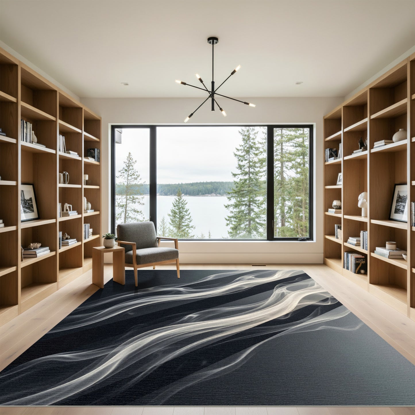 Monochromatic Flowing Swirls Rug