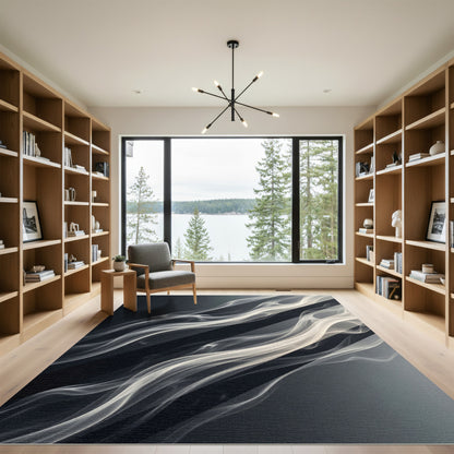 Monochromatic Flowing Swirls Rug