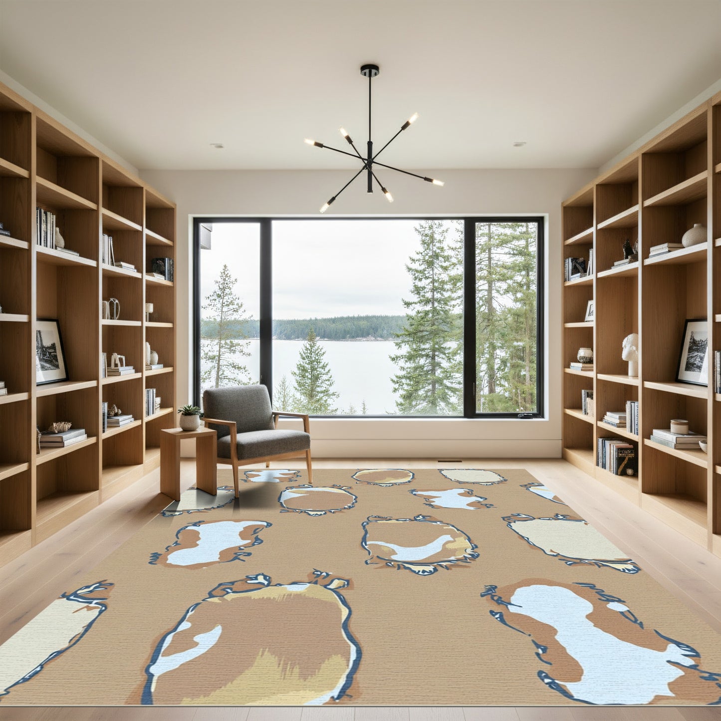 Earthy Abstract Organic Spots Rug