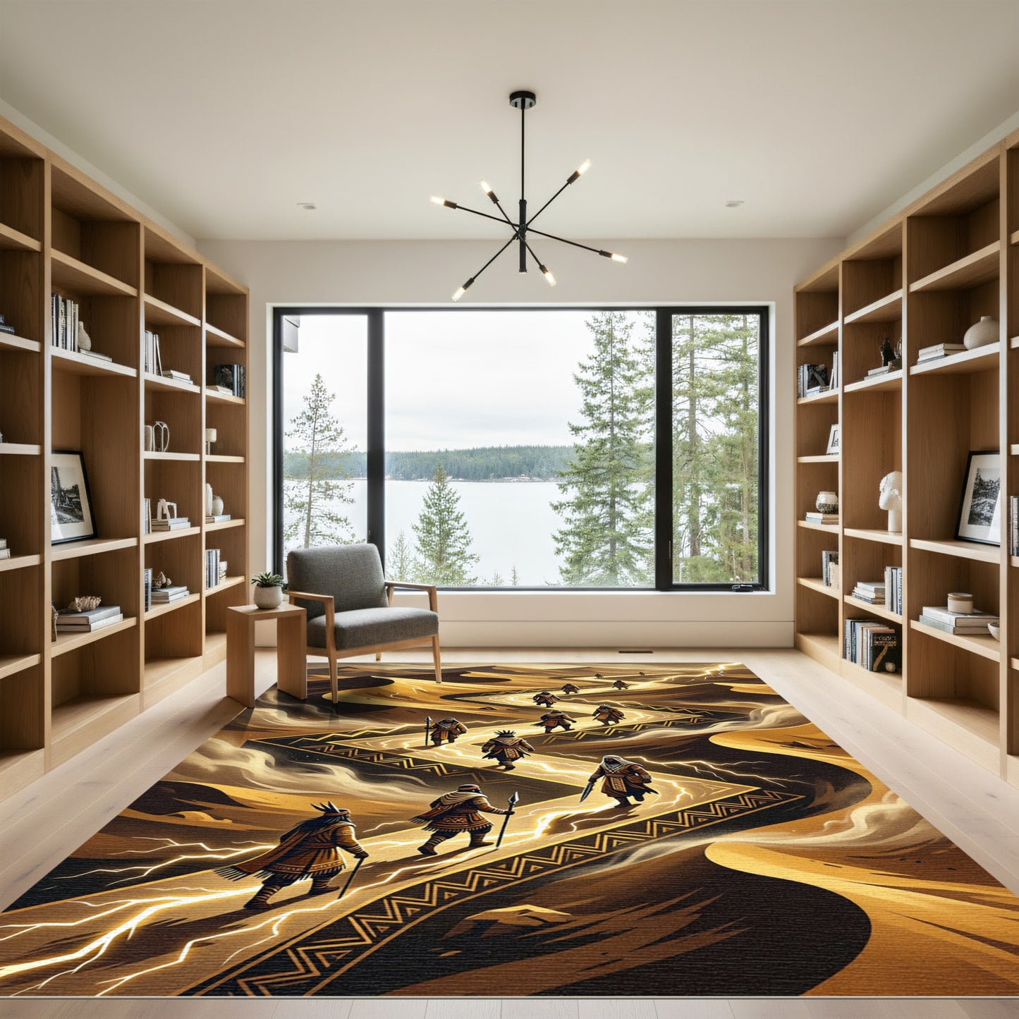 Golden Lightning Desert Wanderer Path Rug