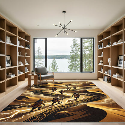 Golden Lightning Desert Wanderer Path Rug