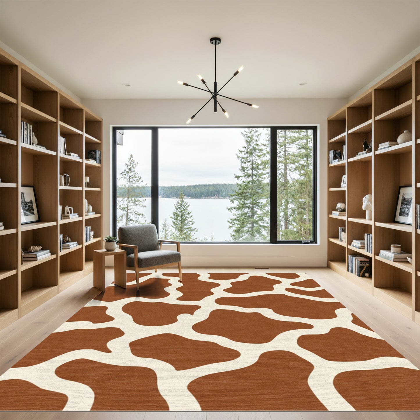 Brown Cream Giraffe Spots Rug