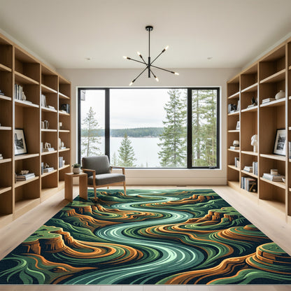 Grand River Canyon Swirl Rug