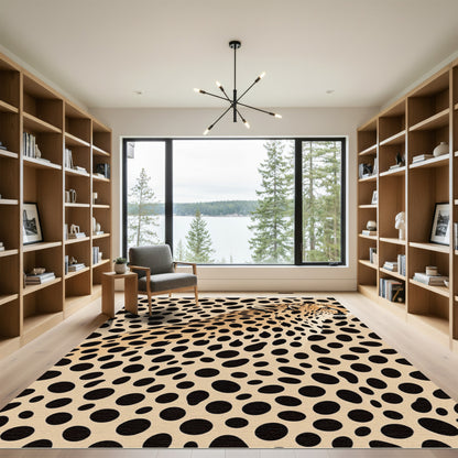 Golden Cheetah Spots Contemporary Rug