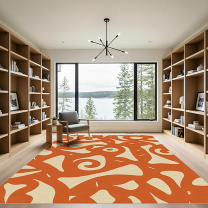 Terracotta Cream Organic Flow Rug