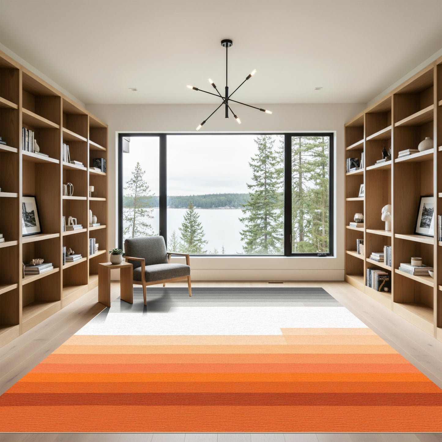 Ombre Gradient Horizontal Stripe Rug