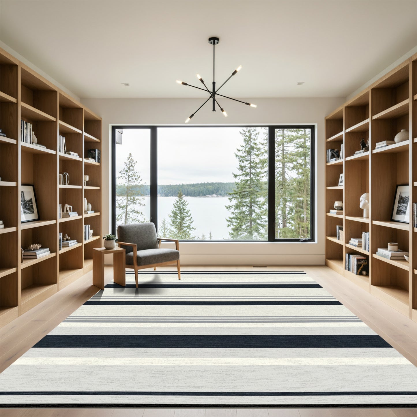 Neutral Tones Wide Stripe Rug
