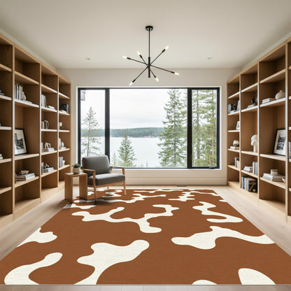 Brown Cream Organic Spot Rug
