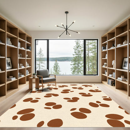 Cream Brown Spot Cluster Rug