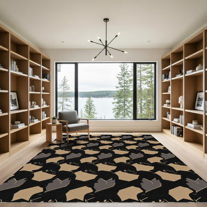 Abstract Camo Earth Tones Overlay Rug