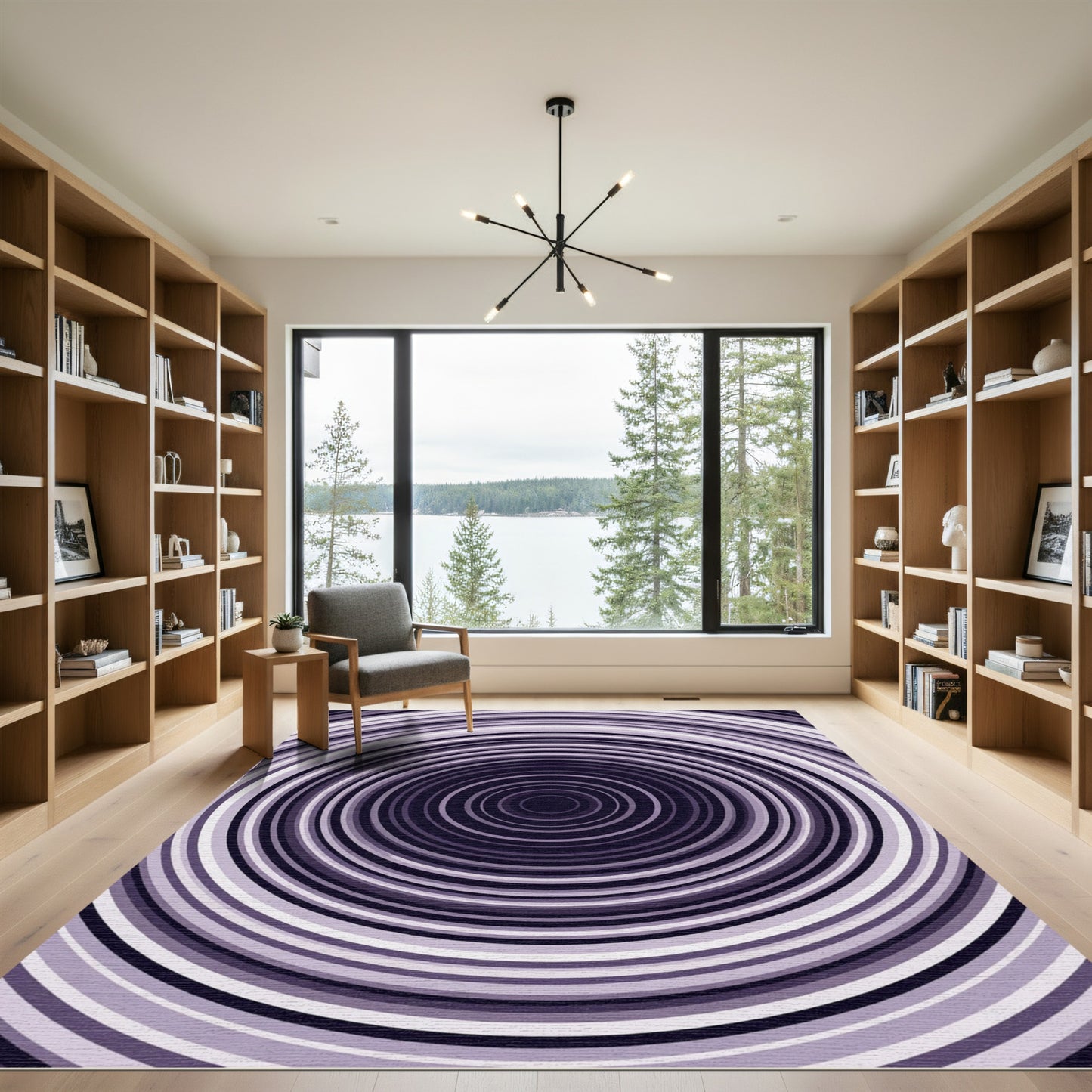 Deep Purple Concentric Infinite Circular Tunnel Rug