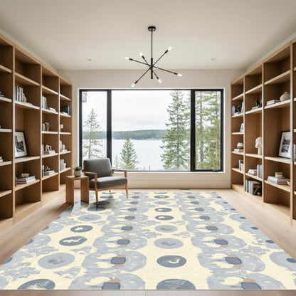 Abstract Blue Circles Column Rug