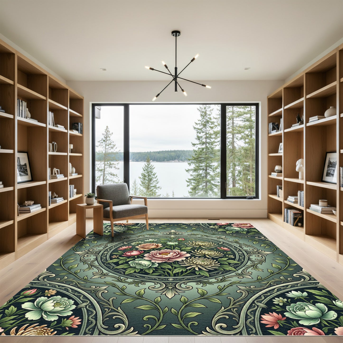 Vintage Floral Garden Medallion Rug