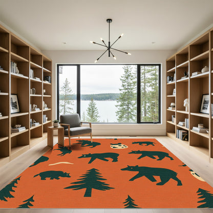 Forest Bears Trees Autumn Collection Rug