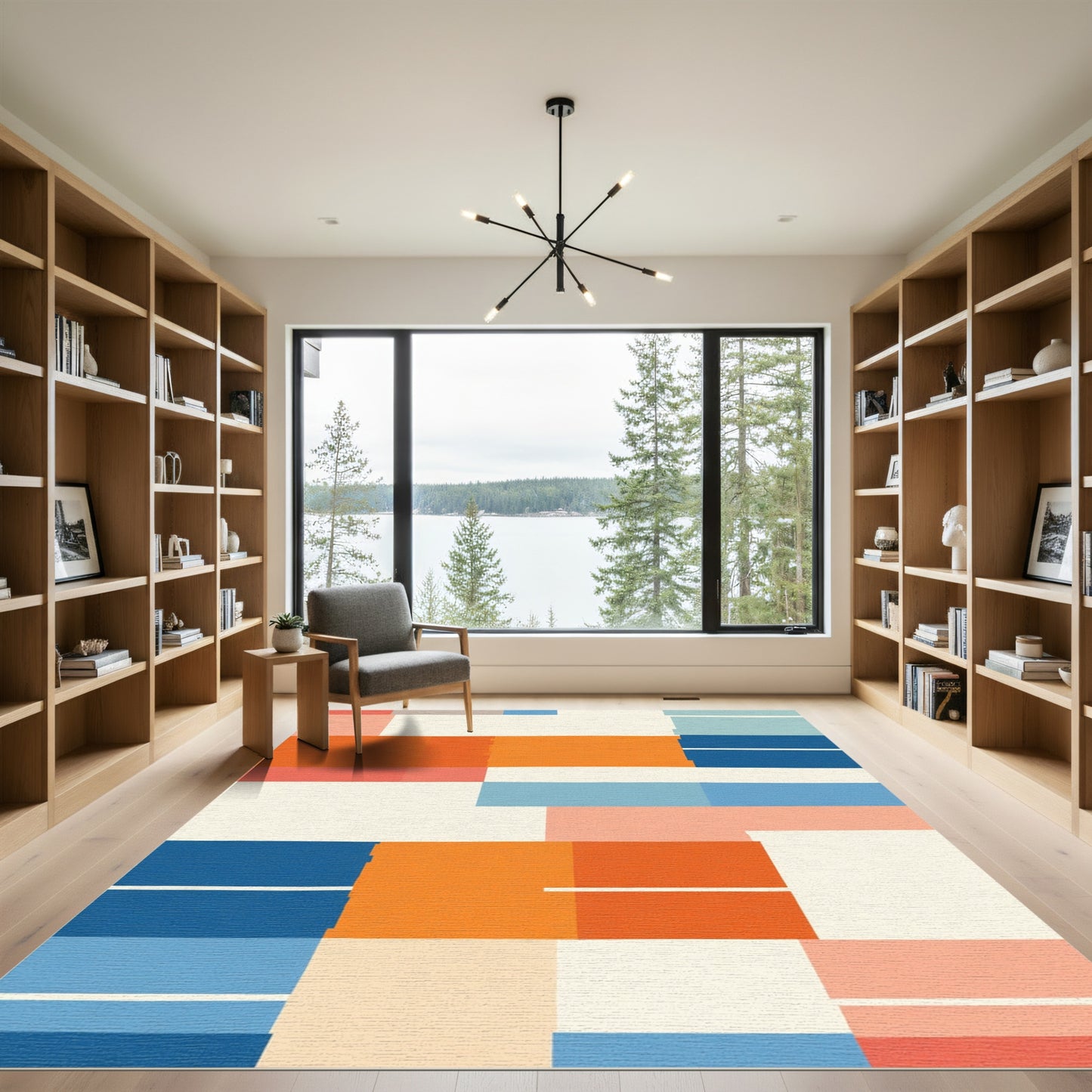 Abstract Geometric Color Block Rug