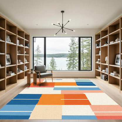 Abstract Geometric Color Block Rug