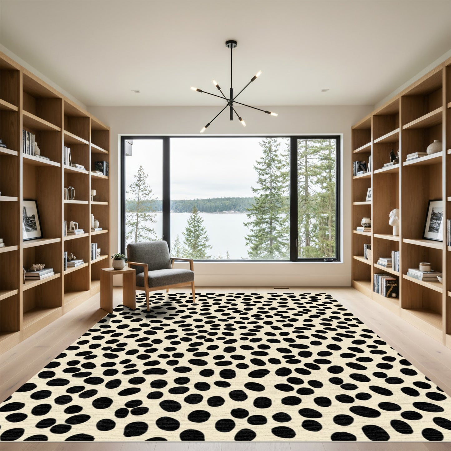 Cream Black Speckle Scatter Rug