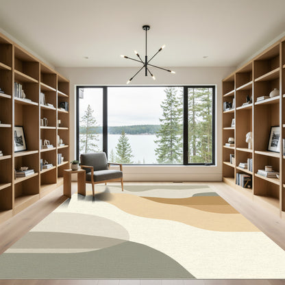Earthy Abstract Wavy Landscape Rug