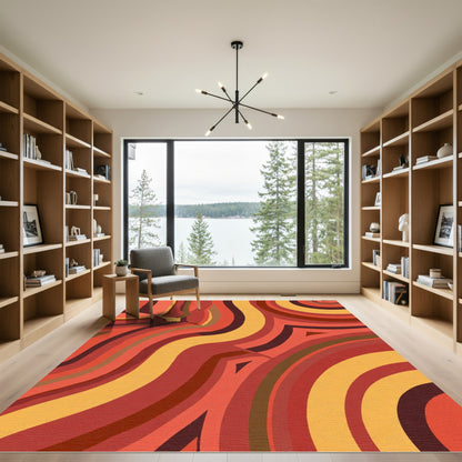 Warm Earthy Swirl Tones Rug