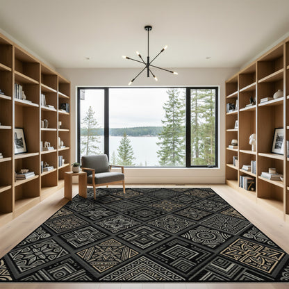 Vintage Geometric Medallion Composite Rug