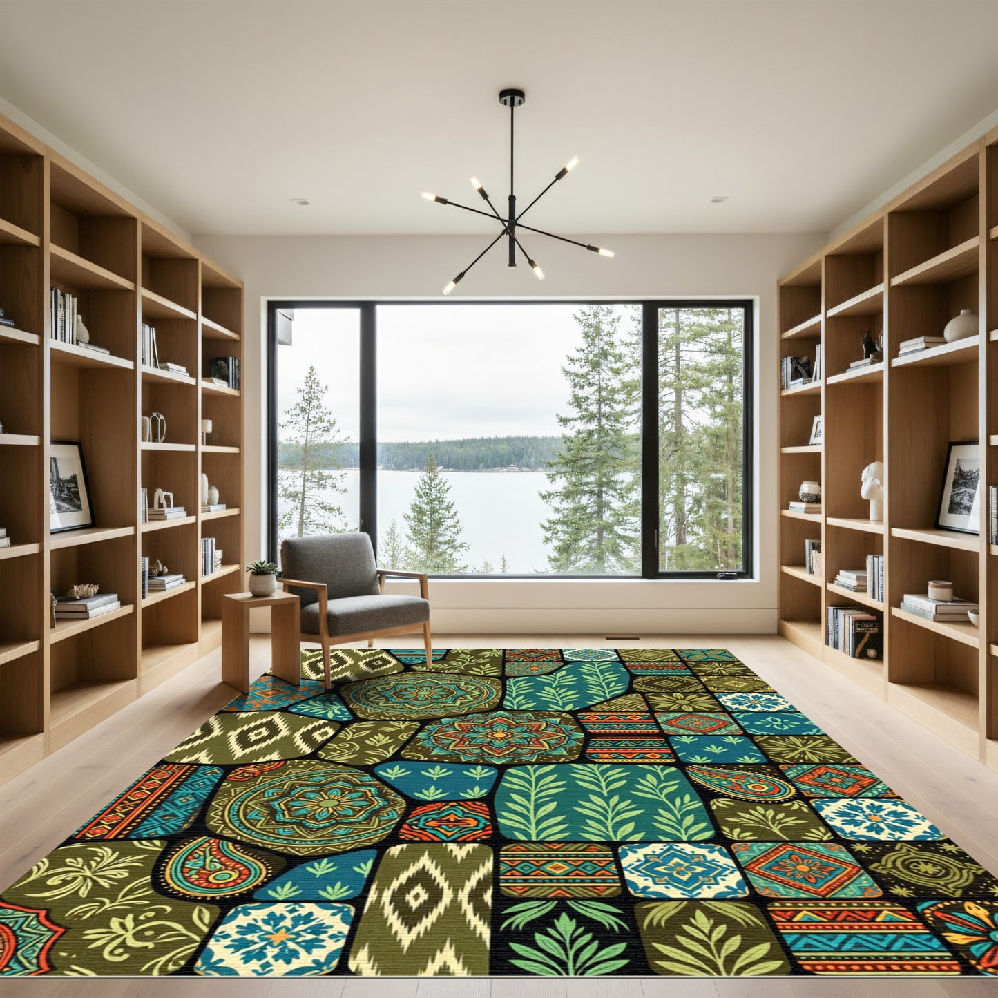 Vibrant Patchwork Mandala medallion Paisley Rug