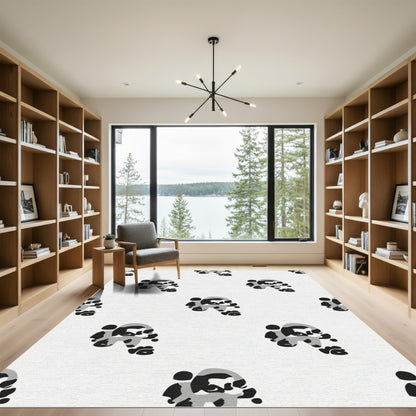 Abstract Panda Monochromatic Animal Rug