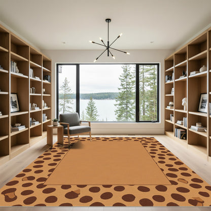 Brown Cheetah Spot Border Rug