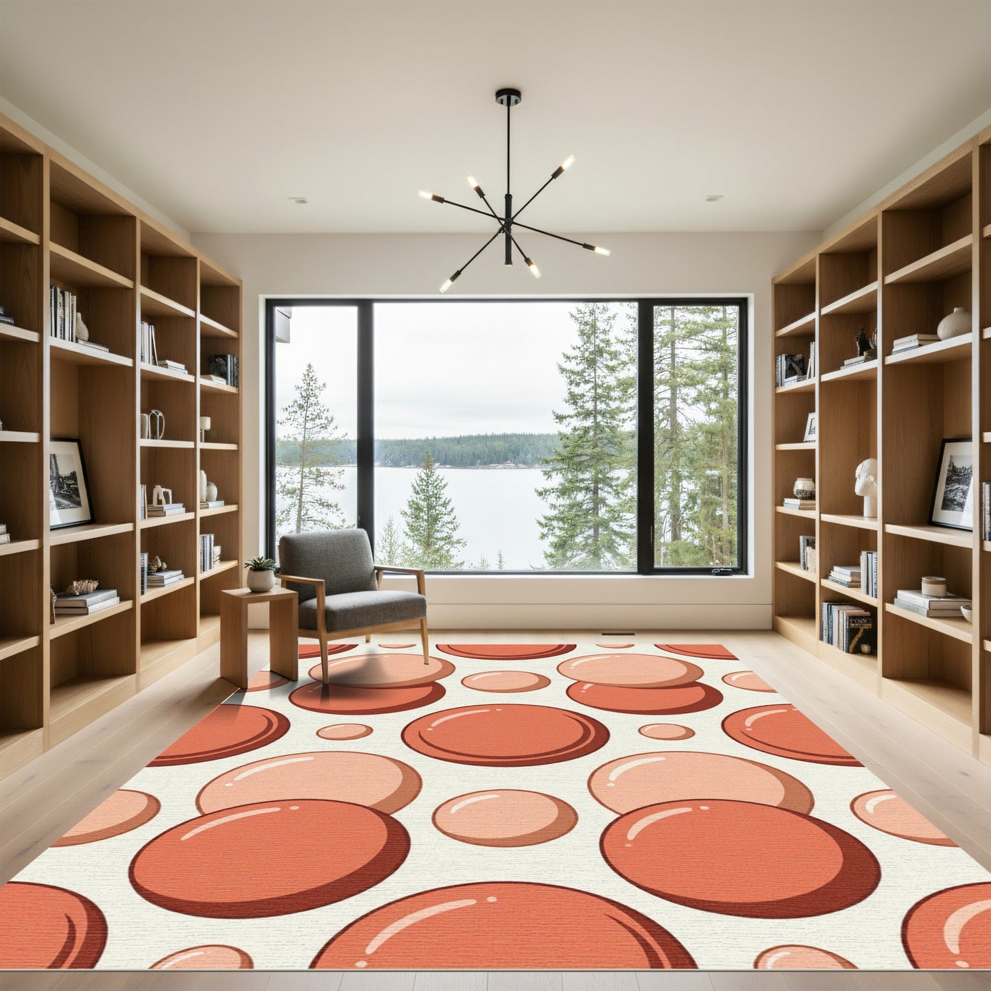 Coral Bubble Orb Repeating Rug
