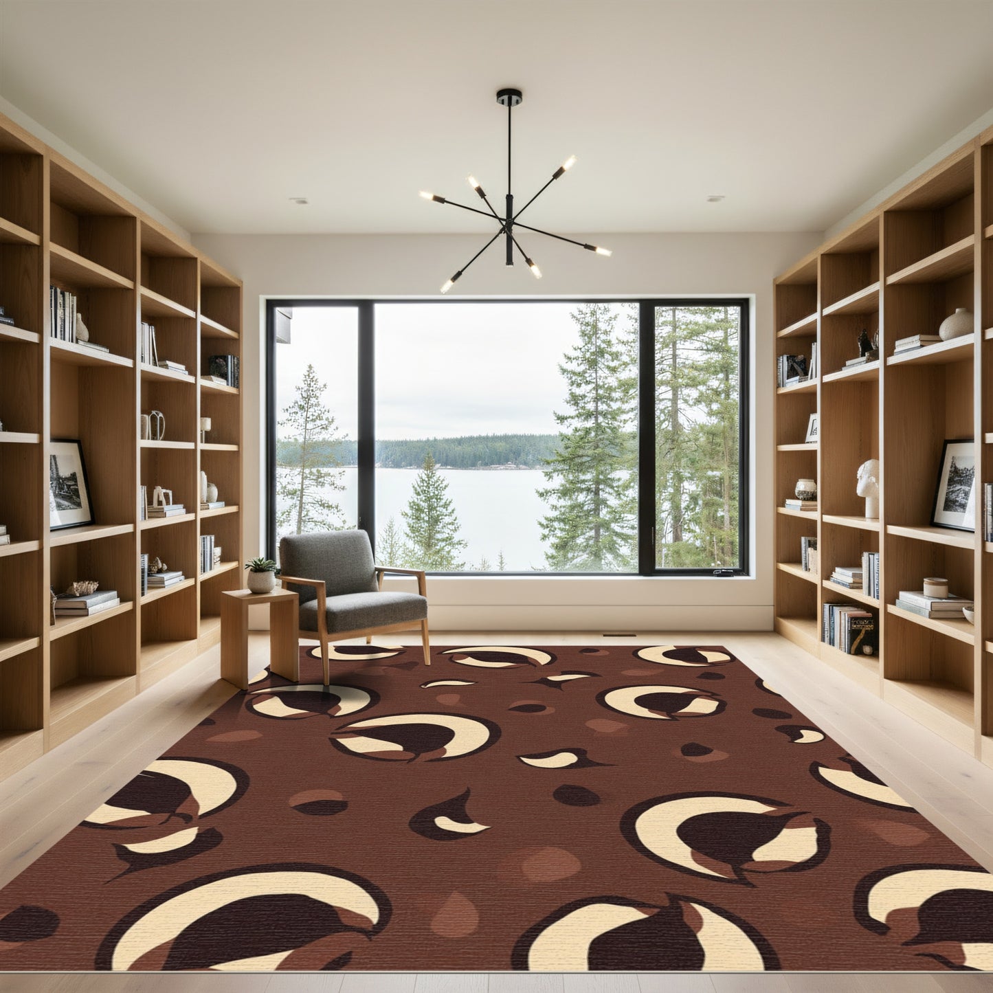 Chocolate Brown Spotted Animal Print Rug