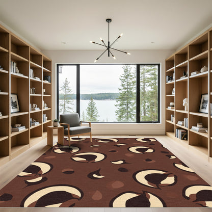 Chocolate Brown Spotted Animal Print Rug