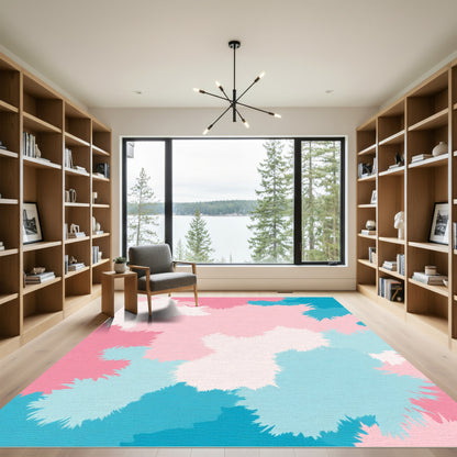 Pastel Splash Abstract Cloud Rug