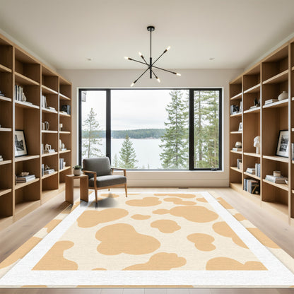 Peach And Cream Abstract Spots Rug