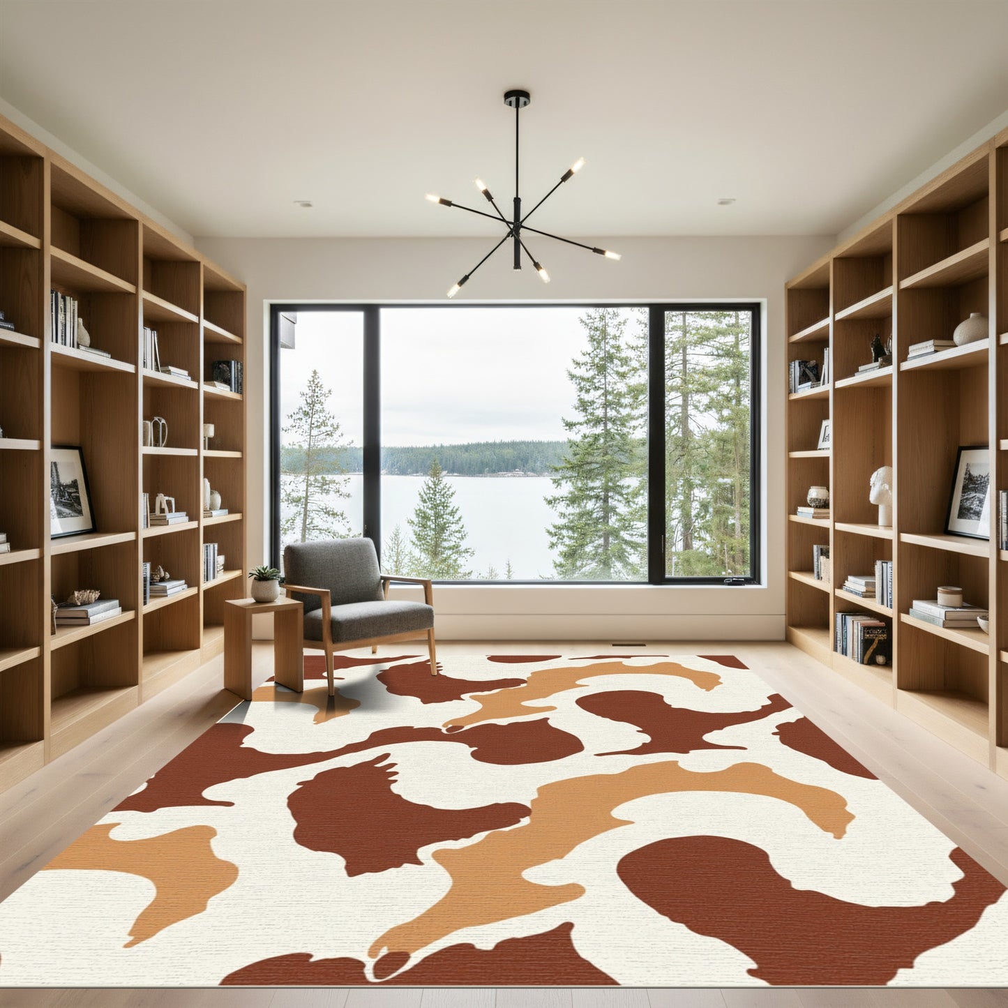 Earthy Tones Abstract Organic Rug
