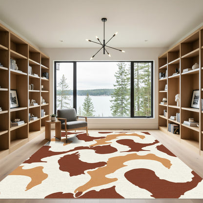 Earthy Tones Abstract Organic Rug