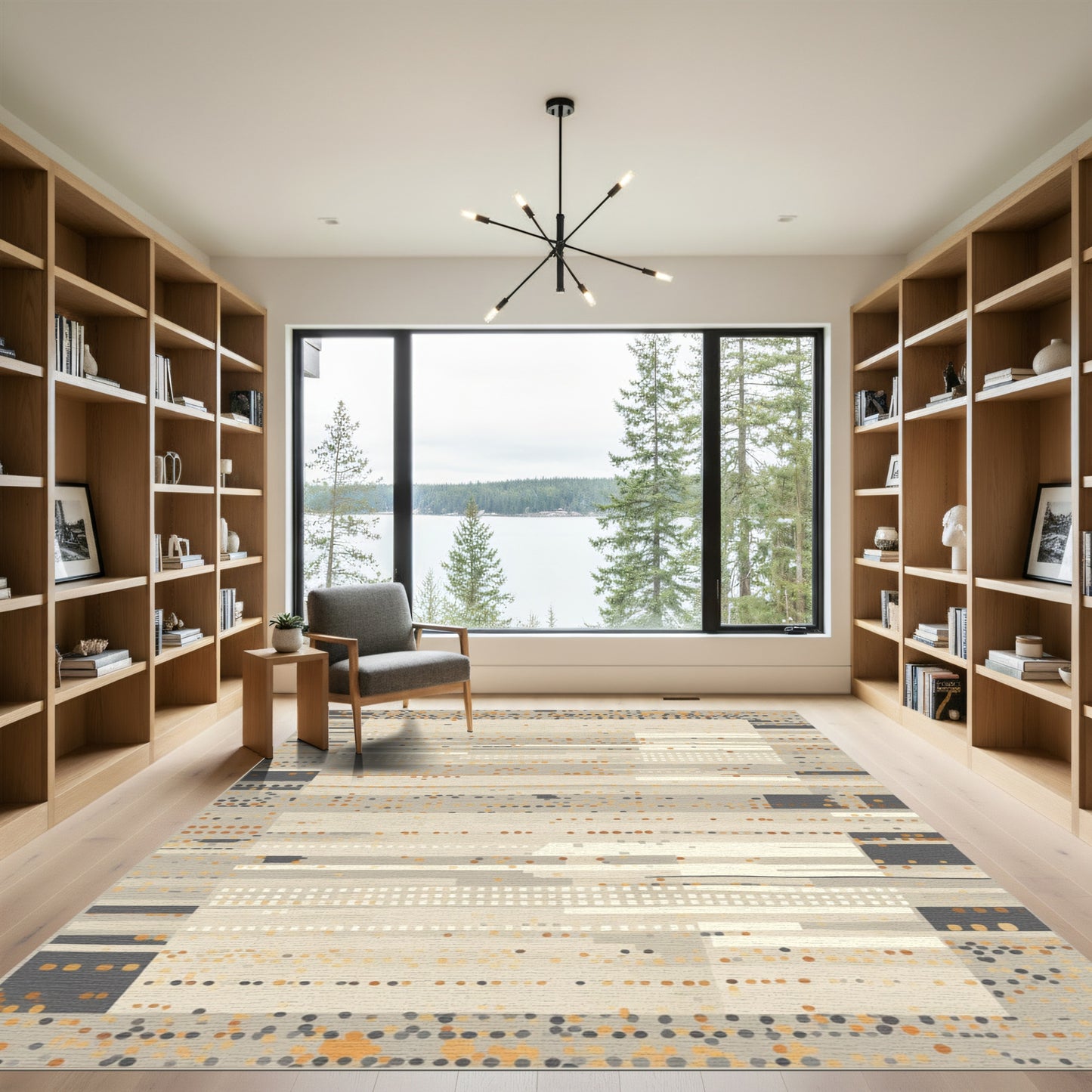 Abstract Speckled Stripe Rug