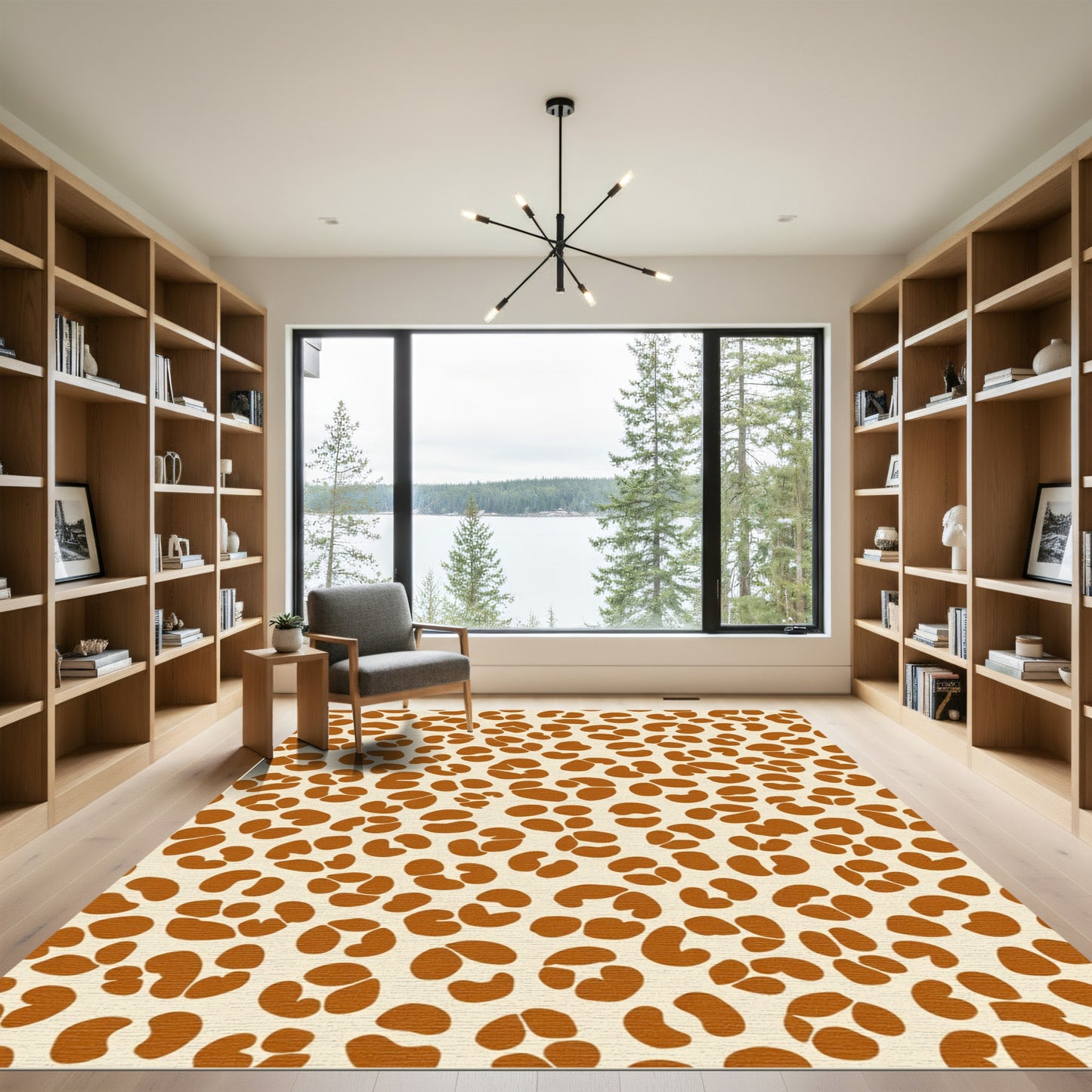 Brown Leopard Spot Organic Rug