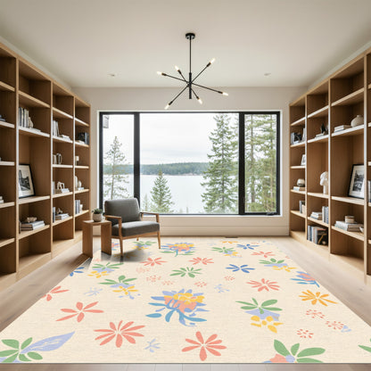 Pastel Floral Whimsical Garden Rug