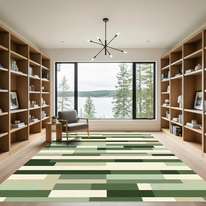 Subtle Earthy Horizontal Block Rug